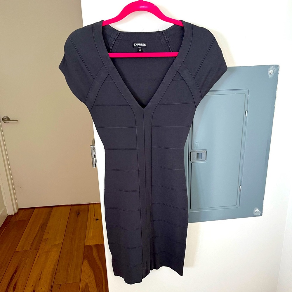 Grey bodycon express mini dress